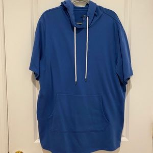 george men's short sleeve elongated slub hoodie